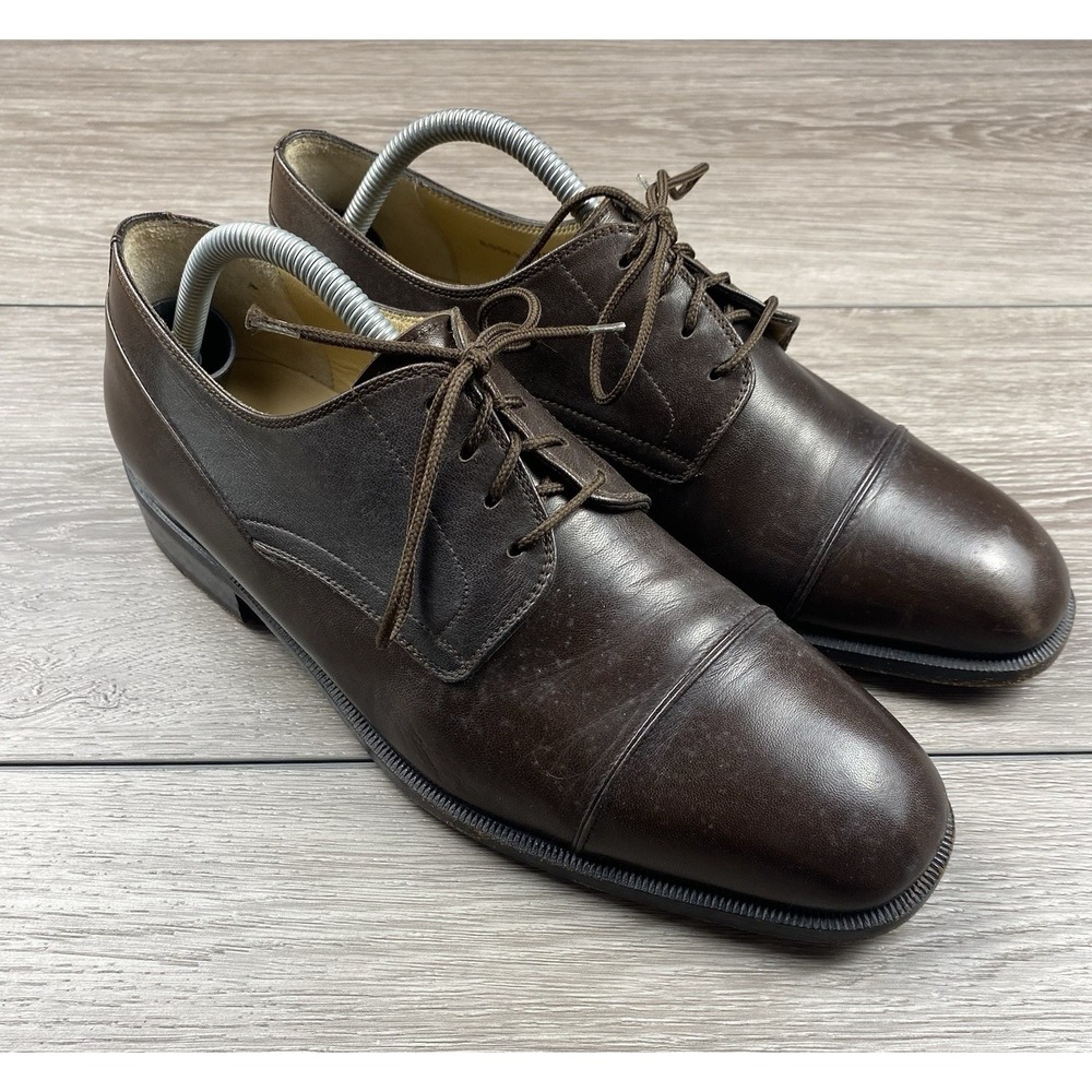 Bally Of Switzerland Men's Cap Toe Leather Dress Shoes Brown Size 9.5 D